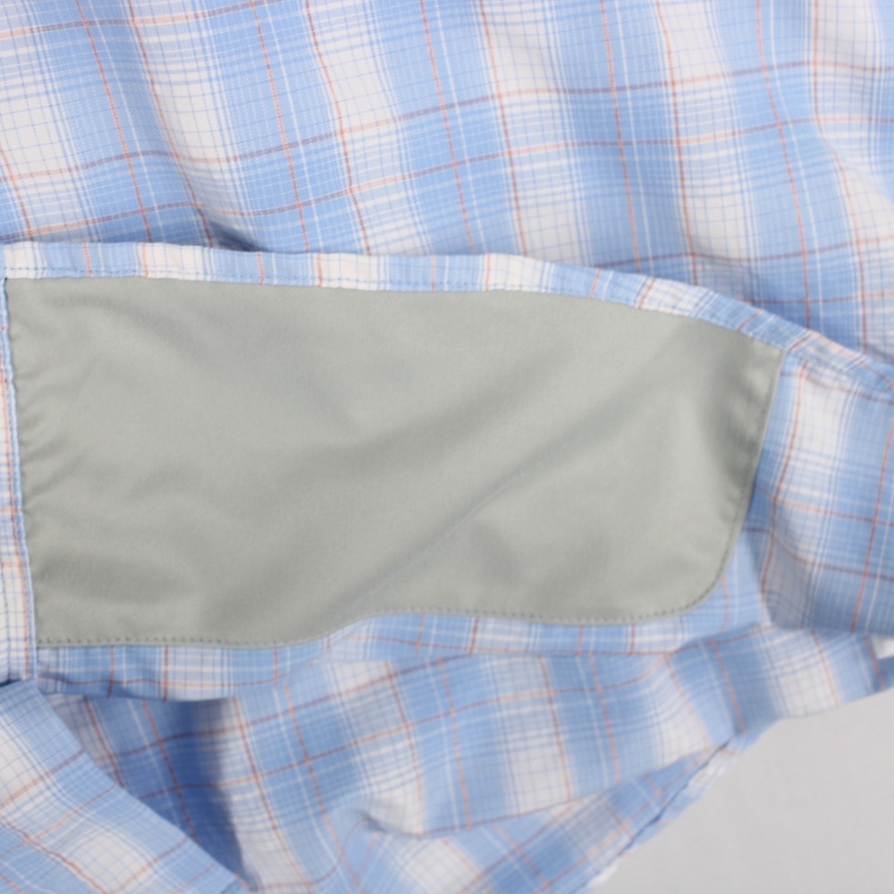 Simms Shirt Mens M Blue Plaid Pearl Snap Short Sleeve Vented Fishing - Picture 7 of 8